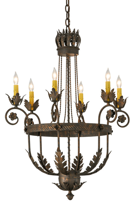 Meyda Tiffany 120411 Six Light Chandelier, Gilded Tobacco