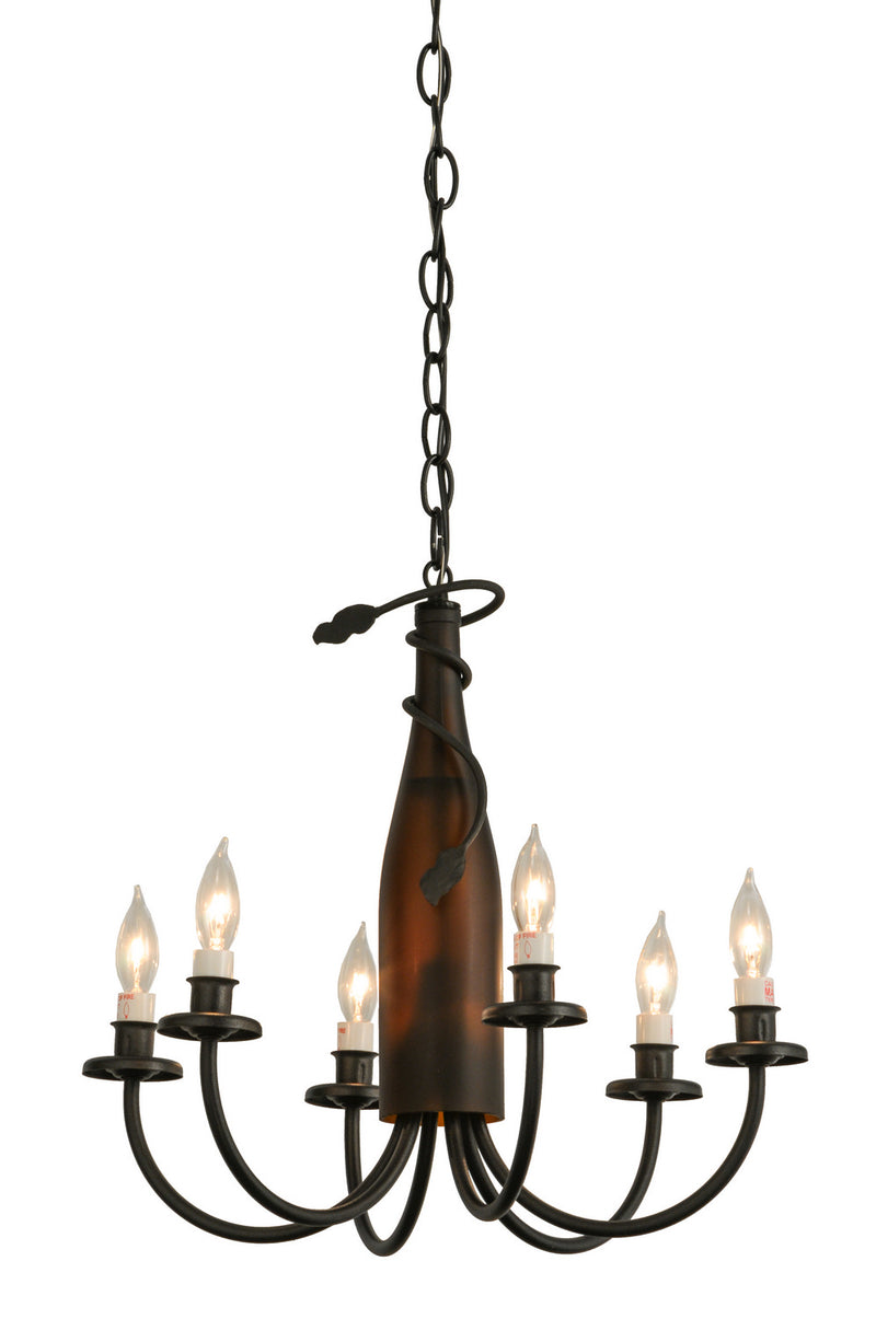 Meyda Tiffany 121456 Six Light Chandelier, Textured Black