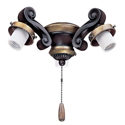 Minka Aire K36-GOW Three Light Fan Light Kit, Golden Walnut