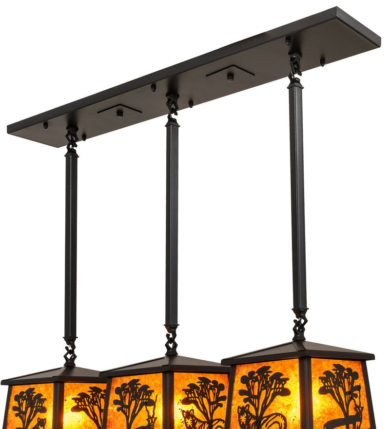 Meyda Tiffany 130904 Three Light Island Pendant, Textured Black