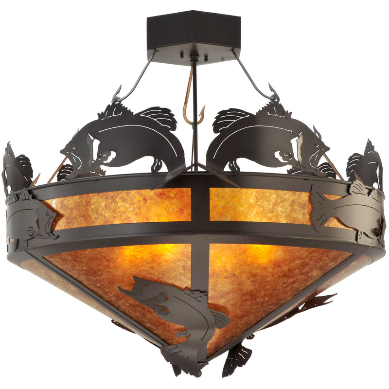 Meyda Tiffany 130951 Four Light Semi-Flushmount, Timeless Bronze