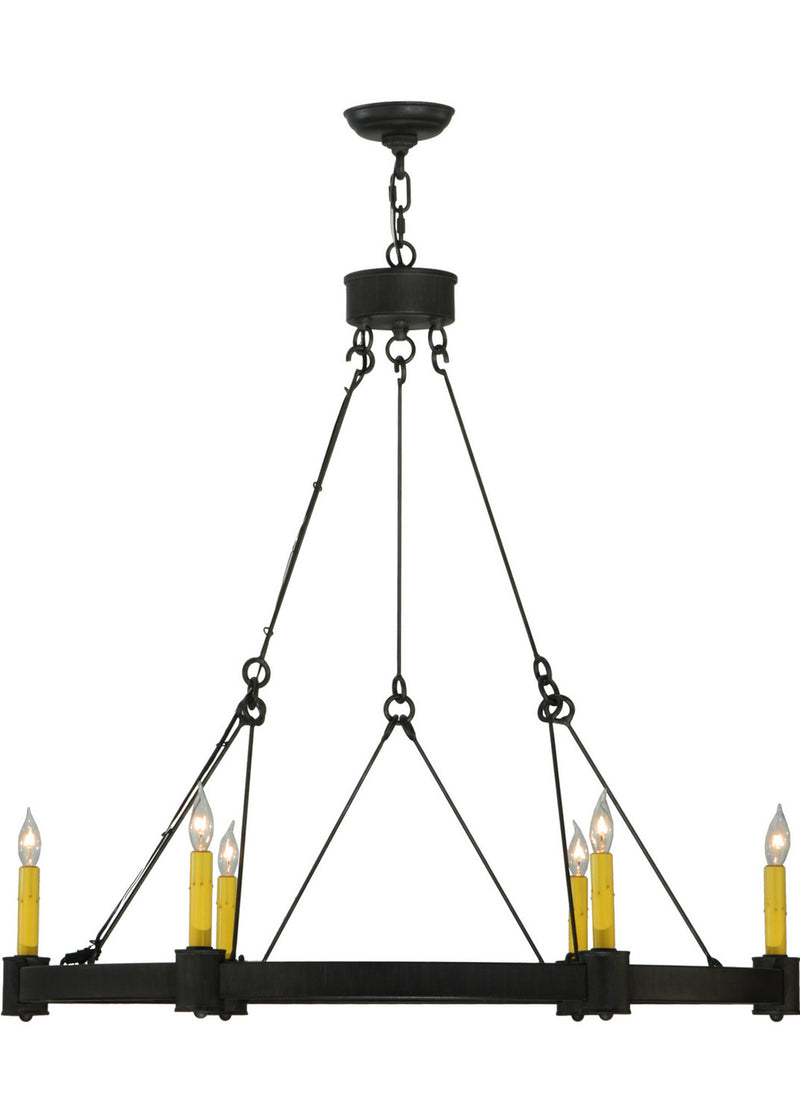 Meyda Tiffany 131085 Six Light Chandelier, Antique Iron Gate