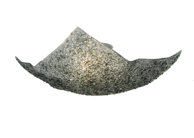 Meyda Tiffany 131703 Three Light Flushmount, Clear/Gray Frit