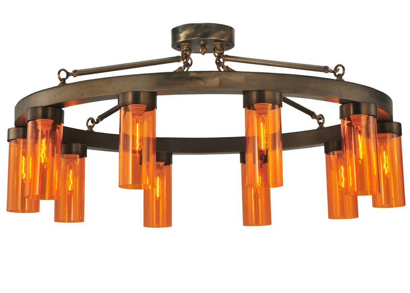 Meyda Tiffany 131887 Ten Light Semi-Flushmount, Antique Copper