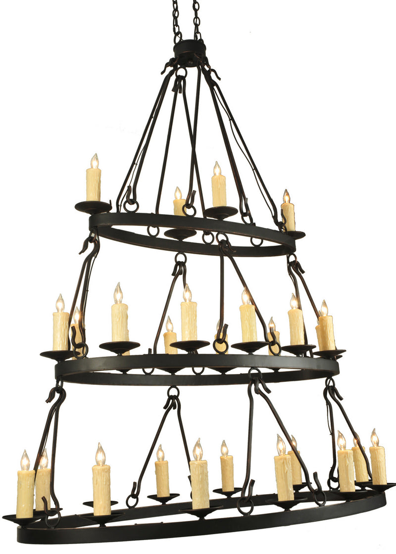 Meyda Tiffany 132123 28 Light Chandelier, Solar Black With Copper Highlights