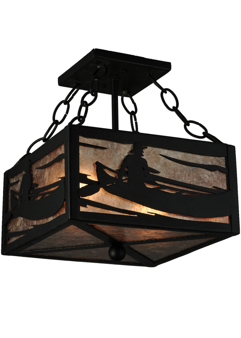 Meyda Tiffany 132765 Two Light Semi-Flushmount, Textured Black