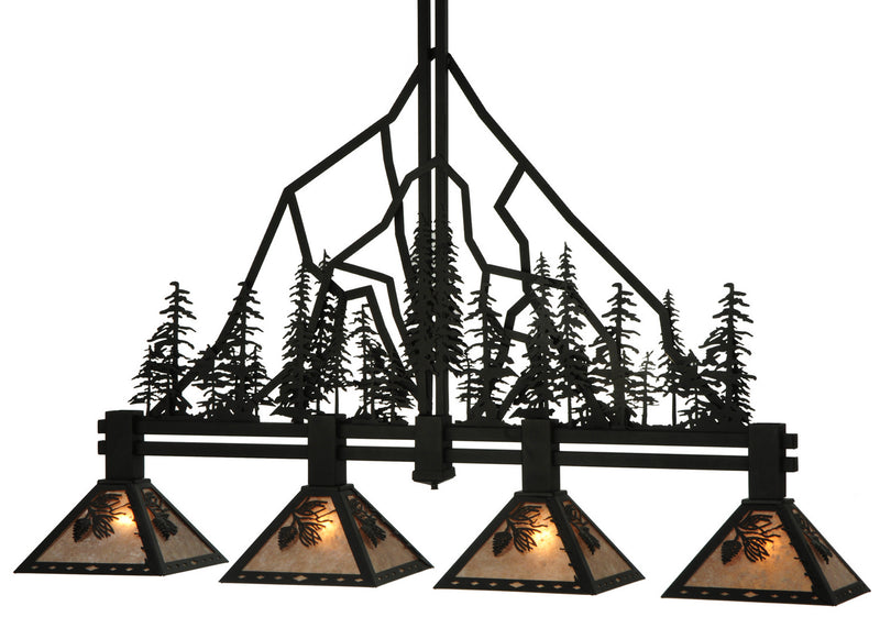 Meyda Tiffany 132767 Four Light Island Pendant, Textured Black