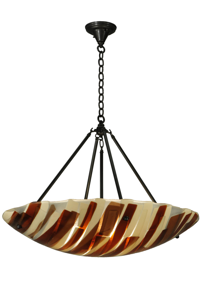 Meyda Tiffany 133229 Four Light Inverted Pendant, Timeless Bronze