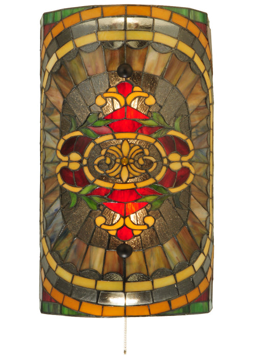 Meyda Tiffany 133234 Four Light Wall Sconce, Burgundy Green/Blue Ha