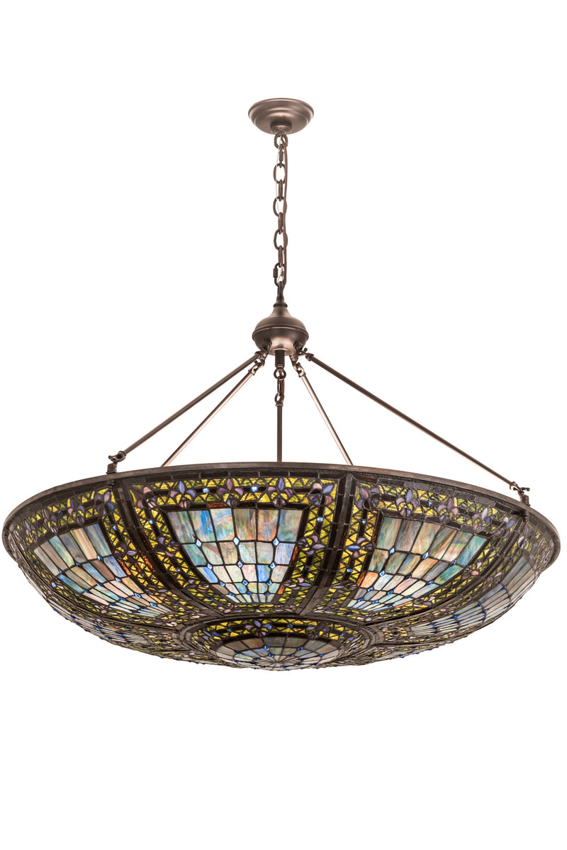 Meyda Tiffany 134135 Nine Light Inverted Pendant, Mahogany Bronze
