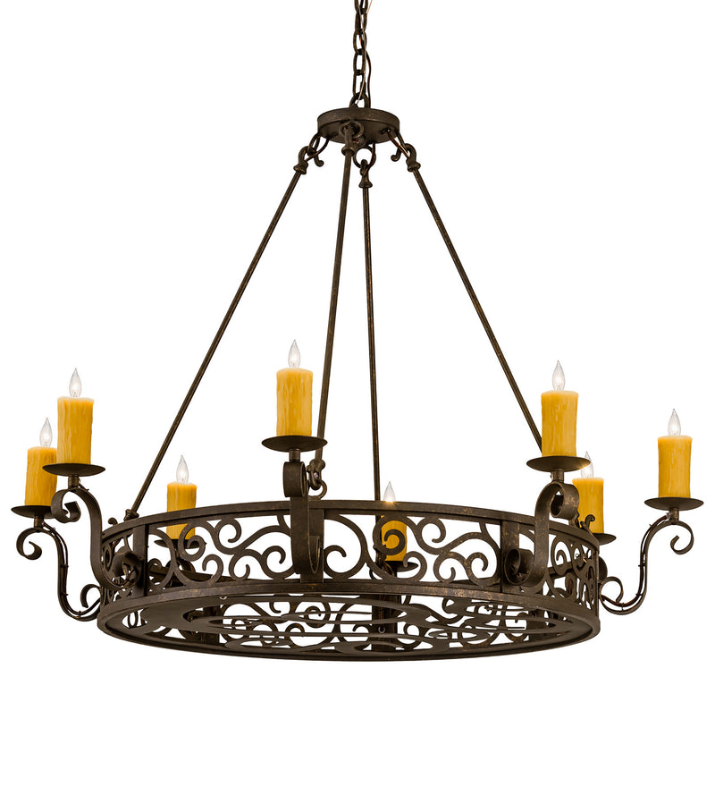 Meyda Tiffany 134760 Eight Light Chandelier, Gilded Tobacco