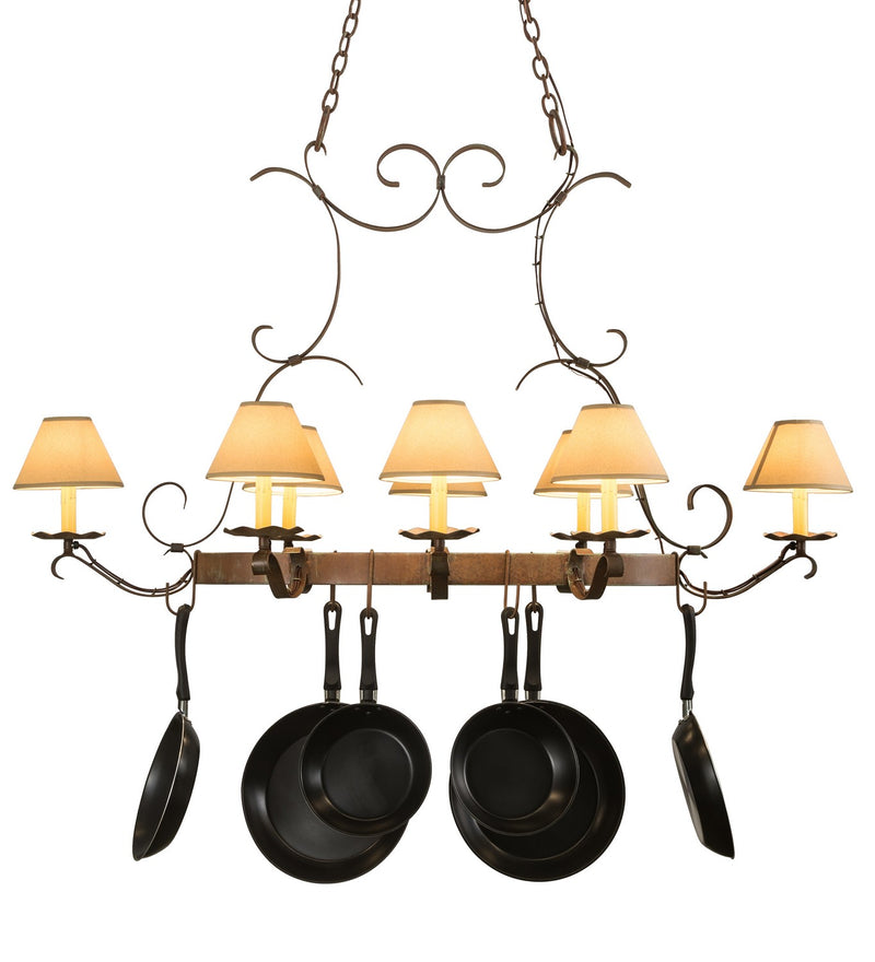 Meyda Tiffany 135409 Eight Light Pot Rack, Custom