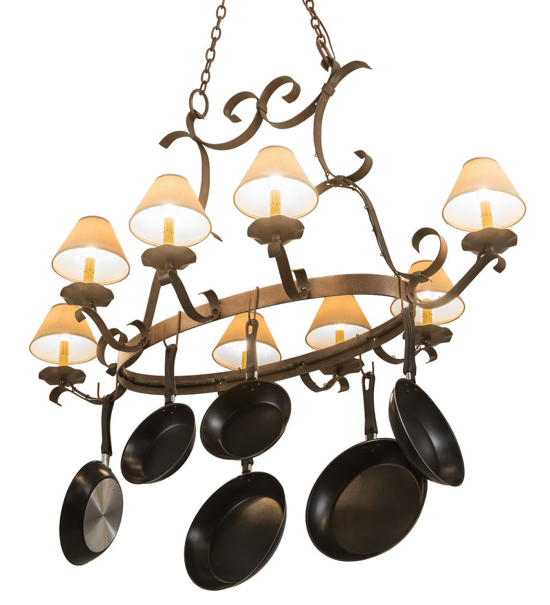 Meyda Tiffany 135409 Eight Light Pot Rack, Custom