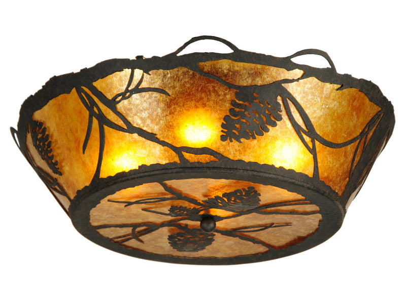 Meyda Tiffany 135923 Four Light Flushmount, Chestnut