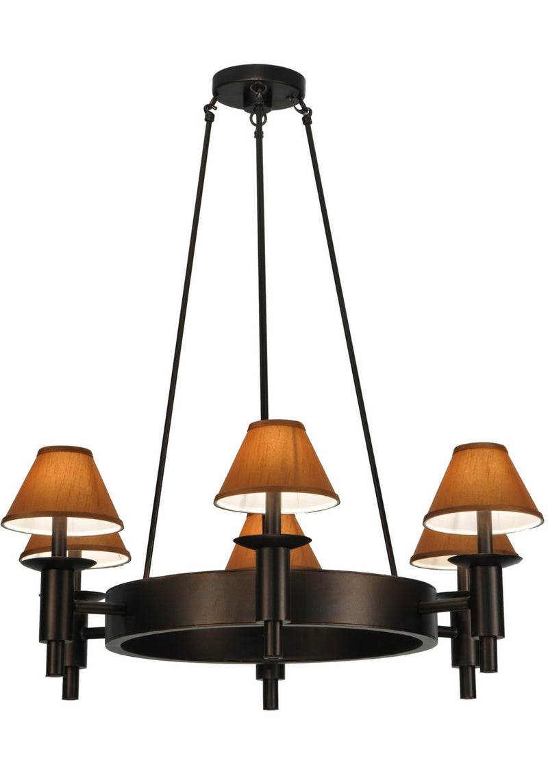 Meyda Tiffany 136453 Six Light Chandelier, Mahogany Bronze
