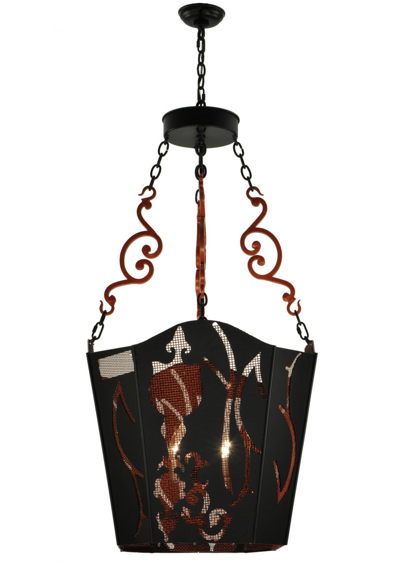 Meyda Tiffany 136464 Four Light Pendant, Textured Black