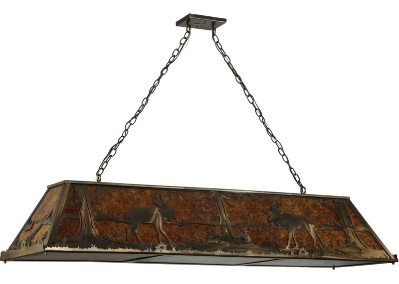 Meyda Tiffany 136728 Nine Light Oblong Pendant, Antique Copper