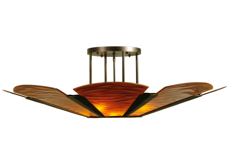 Meyda Tiffany 137771 Six Light Semi-Flushmount, Mahogany Bronze