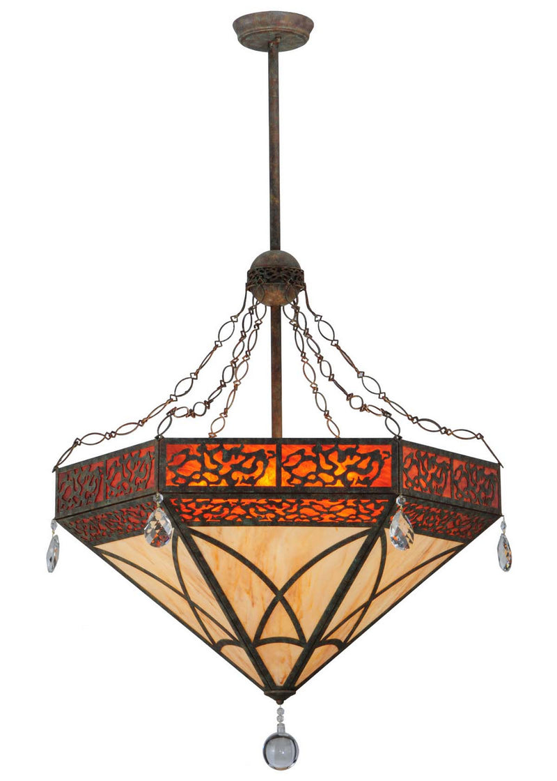 Meyda Tiffany 140376 Six Light Inverted Pendant, Capri