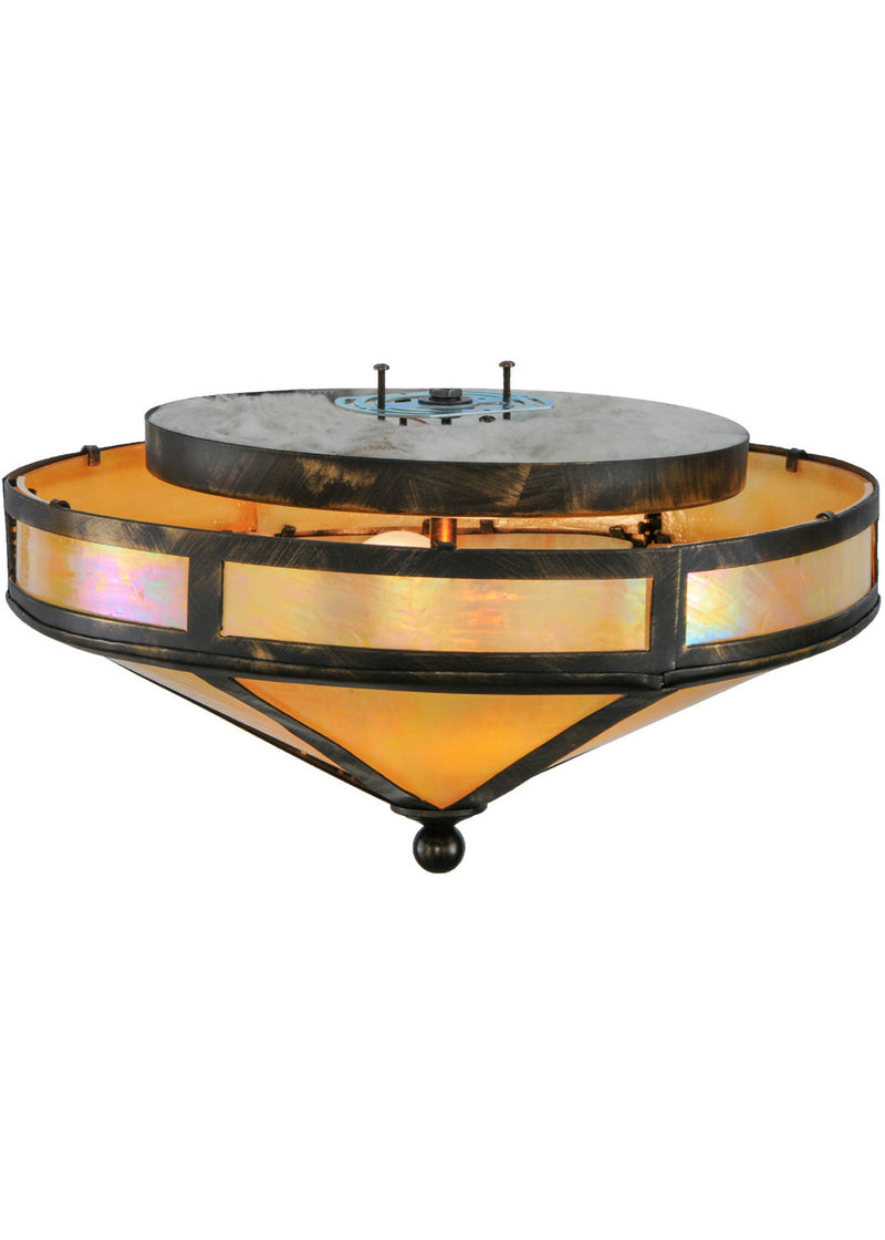 Meyda Tiffany 140867 Two Light Flushmount, Antique Black