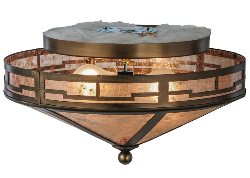 Meyda Tiffany 144088 Two Light Flushmount, Antique Copper