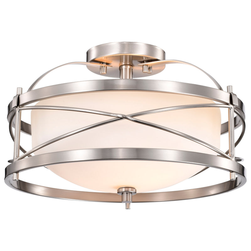 Nuvo Lighting 60-5331 Two Light Semi Flush Mount, Brushed Nickel