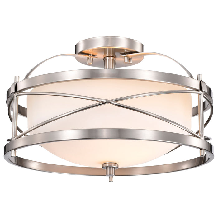 Nuvo Lighting 60-5331 Two Light Semi Flush Mount, Brushed Nickel