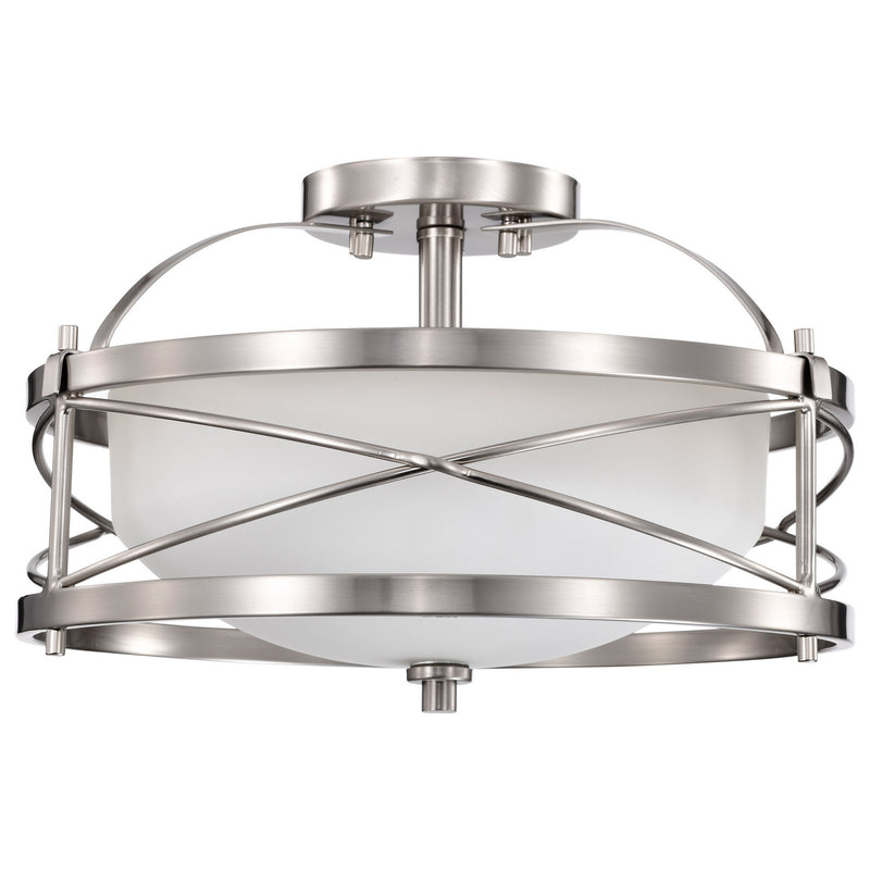 Nuvo Lighting 60-5331 Two Light Semi Flush Mount, Brushed Nickel
