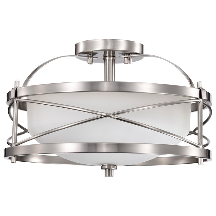 Nuvo Lighting 60-5331 Two Light Semi Flush Mount, Brushed Nickel
