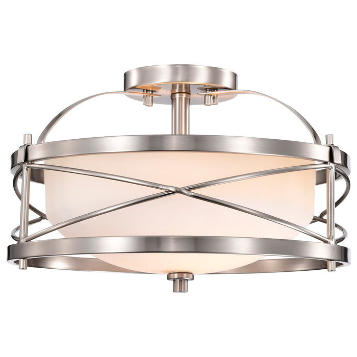 Nuvo Lighting 60-5331 Two Light Semi Flush Mount, Brushed Nickel