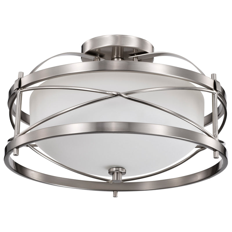 Nuvo Lighting 60-5331 Two Light Semi Flush Mount, Brushed Nickel