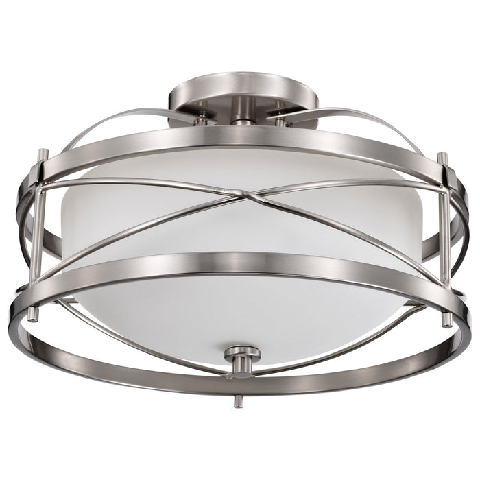 Nuvo Lighting 60-5331 Two Light Semi Flush Mount, Brushed Nickel