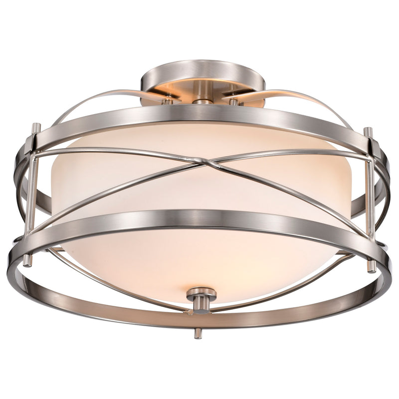 Nuvo Lighting 60-5331 Two Light Semi Flush Mount, Brushed Nickel