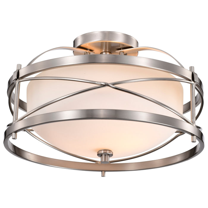 Nuvo Lighting 60-5331 Two Light Semi Flush Mount, Brushed Nickel