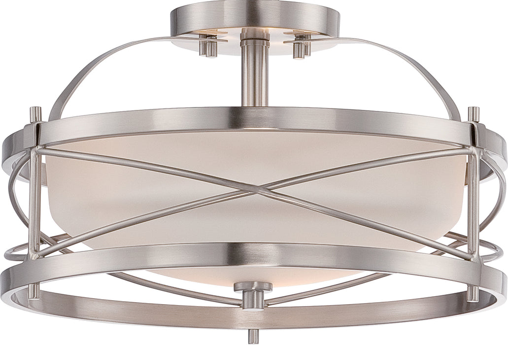 Nuvo Lighting 60-5331 Two Light Semi Flush Mount, Brushed Nickel