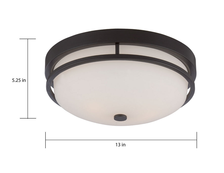 Nuvo Lighting 60-5586 Two Light Flush Mount, Sudbury Bronze