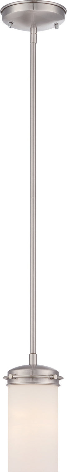 Nuvo Lighting 60-615 One Light Mini Pendant, Brushed Nickel