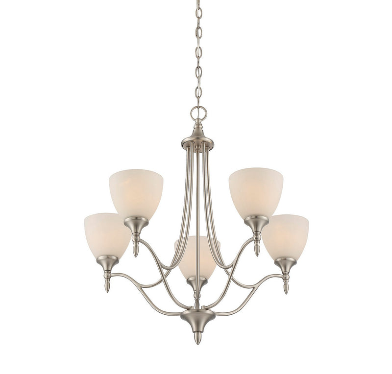 Savoy House 1-1001-5-SN Five Light Chandelier, Satin Nickel
