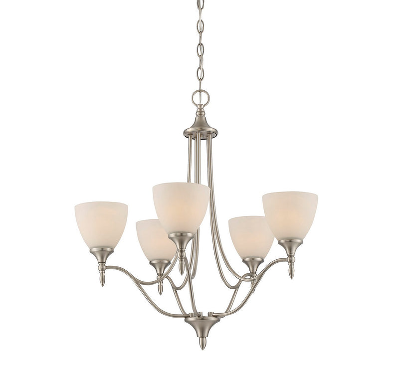 Savoy House 1-1001-5-SN Five Light Chandelier, Satin Nickel