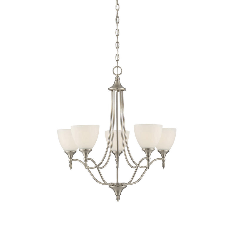 Savoy House 1-1001-5-SN Five Light Chandelier, Satin Nickel