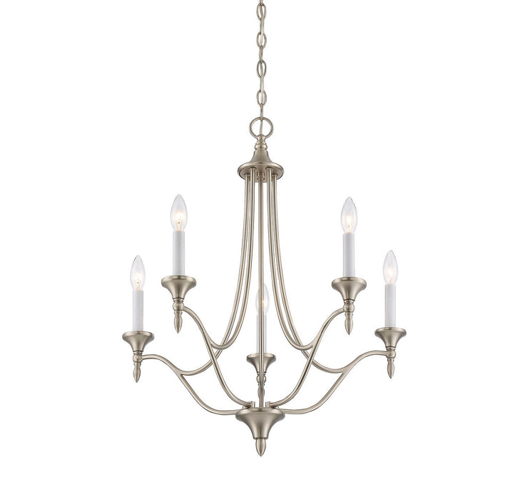 Savoy House 1-1008-5-SN Five Light Chandelier, Satin Nickel