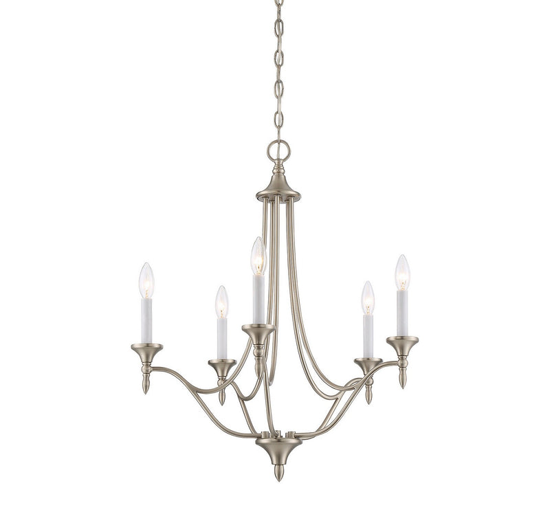 Savoy House 1-1008-5-SN Five Light Chandelier, Satin Nickel