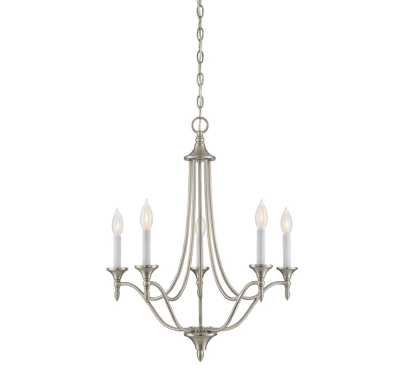 Savoy House 1-1008-5-SN Five Light Chandelier, Satin Nickel