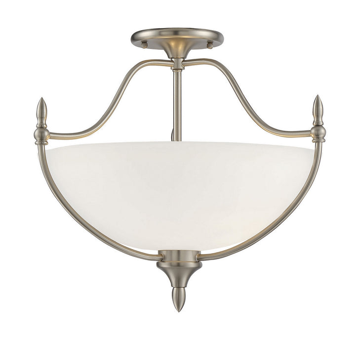 Savoy House 6-1005-3-SN Three Light Semi-Flush Mount, Satin Nickel