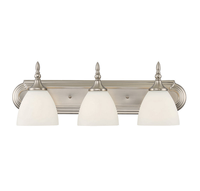 Savoy House 8-1007-3-SN Three Light Bath Bar, Satin Nickel