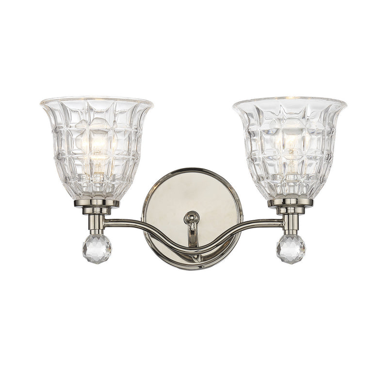 Savoy House 8-880-2-109 Two Light Bath Bar, Polished Nickel