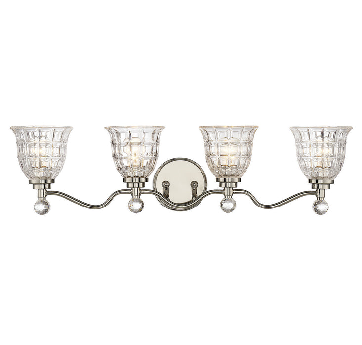 Savoy House 8-880-4-109 Four Light Bath Bar, Polished Nickel