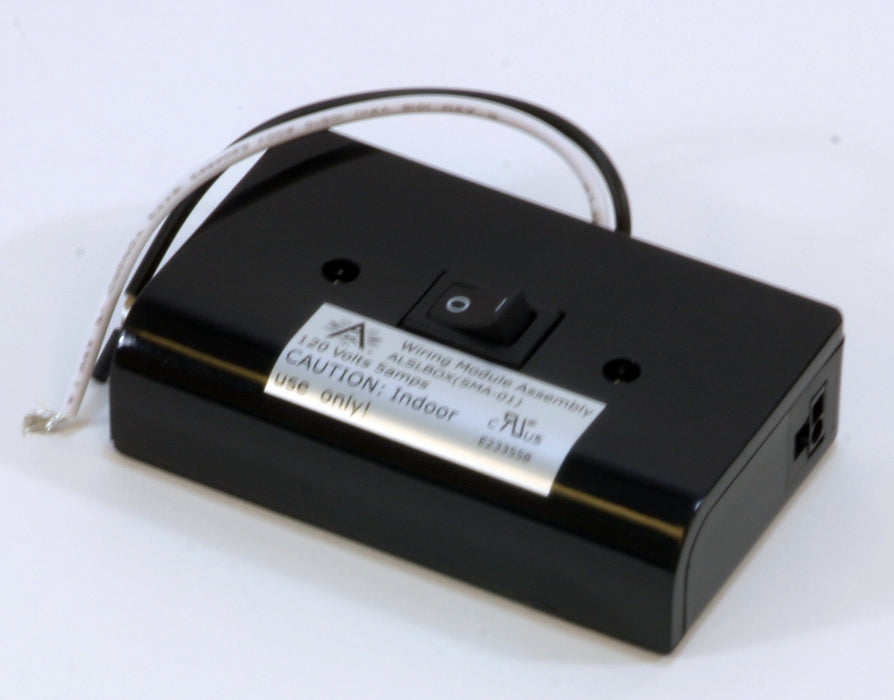 American Lighting ALSLBOX Puck Slim Line Hardwire Box Two Molex Outlets On/Off Switch, Black