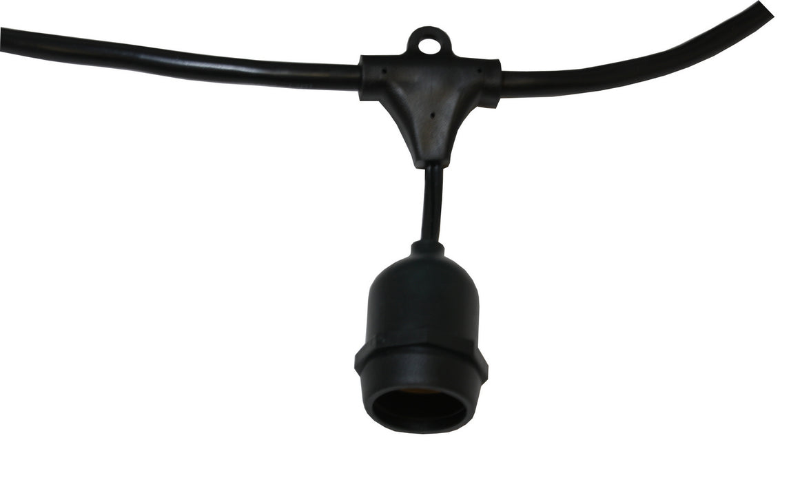 American Lighting LS-MS-24-100-BK 100-Foot Suspended String Light, Black