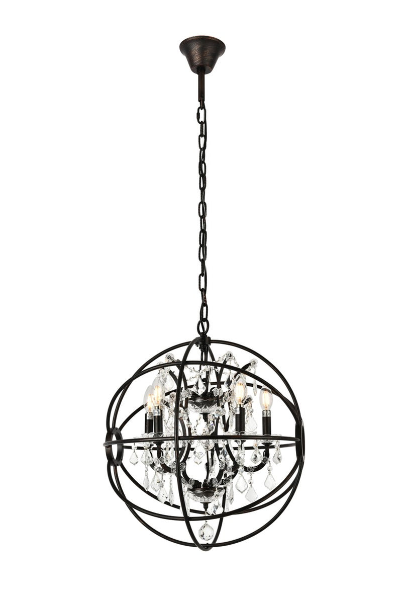 Elegant Lighting 1130D20DB/RC Five Light Pendant, Dark Bronze